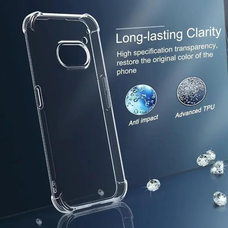TPU Transparent Case for Nothing Phone 3A Pro 2A Plus 2 Cmf 1 Protective Cover Four Corners Shockproof Bumper Coque Fundas