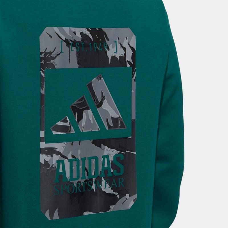 Adidas Sports Hoodie With Back Logo Men Tops Green H39273