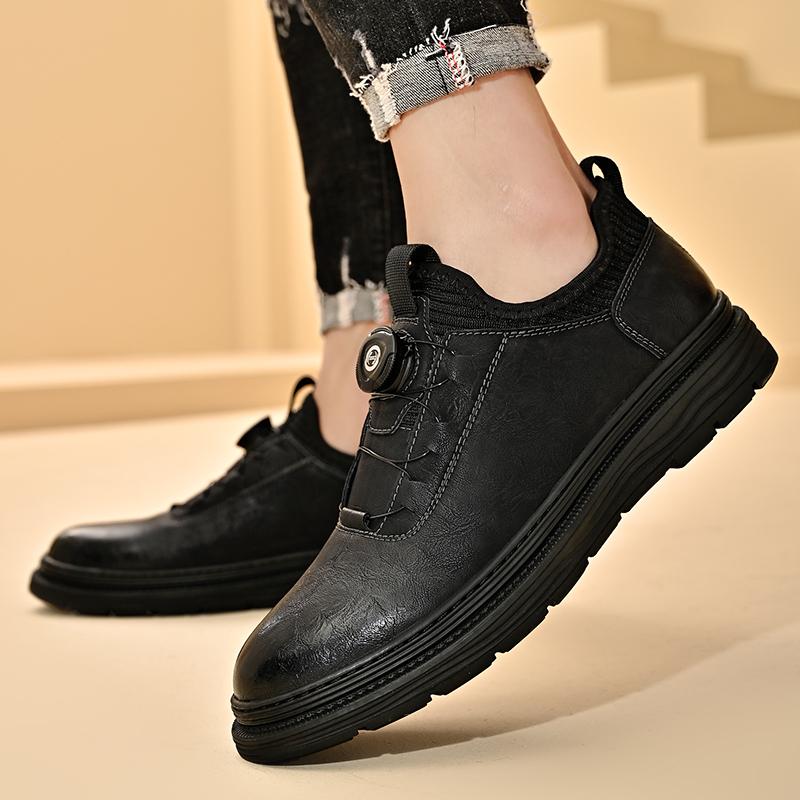 Fashion Outdoor Antiskid Casual Male Leather Shoes Comfortable Sneakers High-quality Oxford Shoes Breathable Walking Shoes Walk Trainers