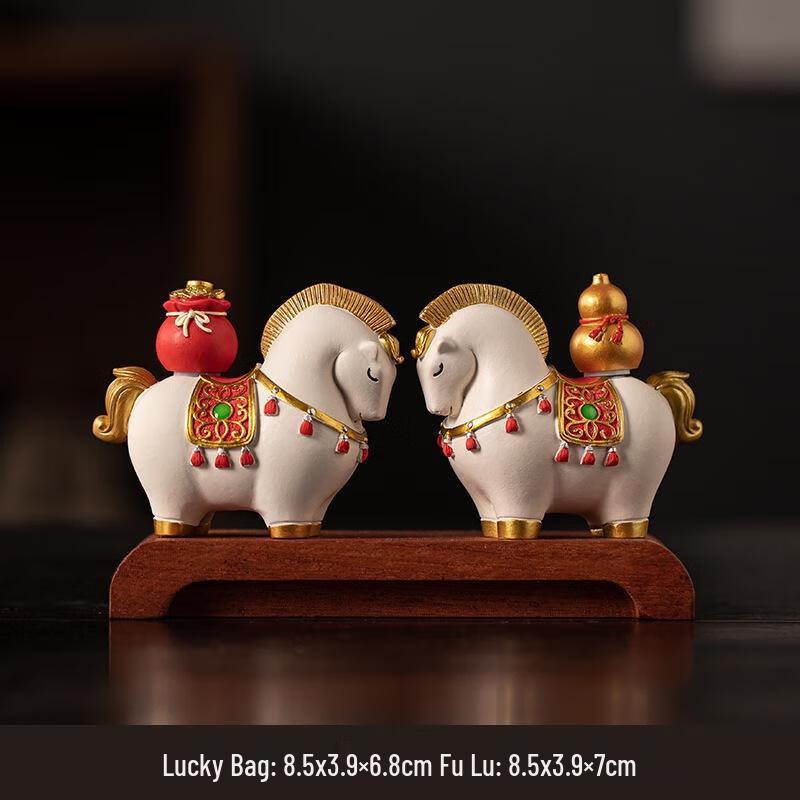 

JINGRUIXIANG Chinese Lucky Tang Horse Prosperity Figurine