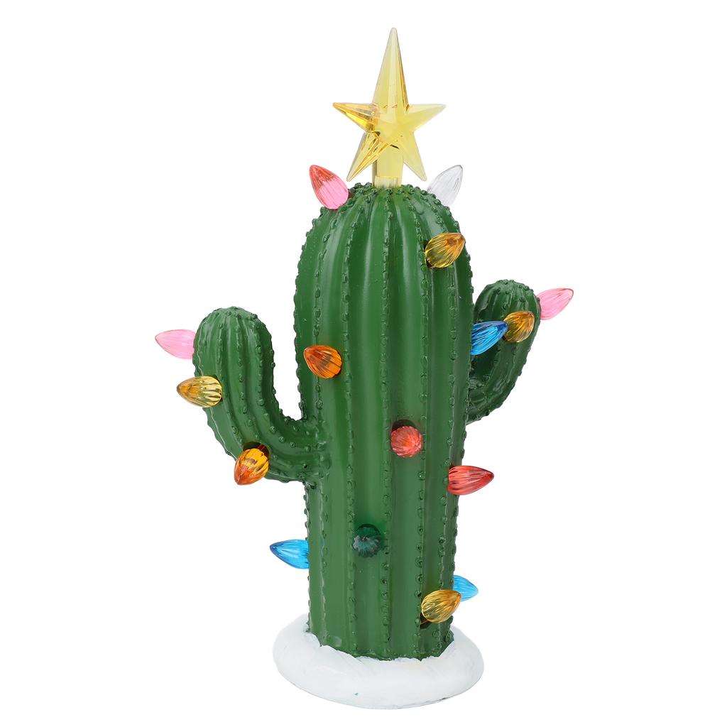 Kaktus-Nachtlicht, leuchtende dekorative Tischlampe aus Kunstharz für Zuhause, Nachttisch oder Büro, Grün
