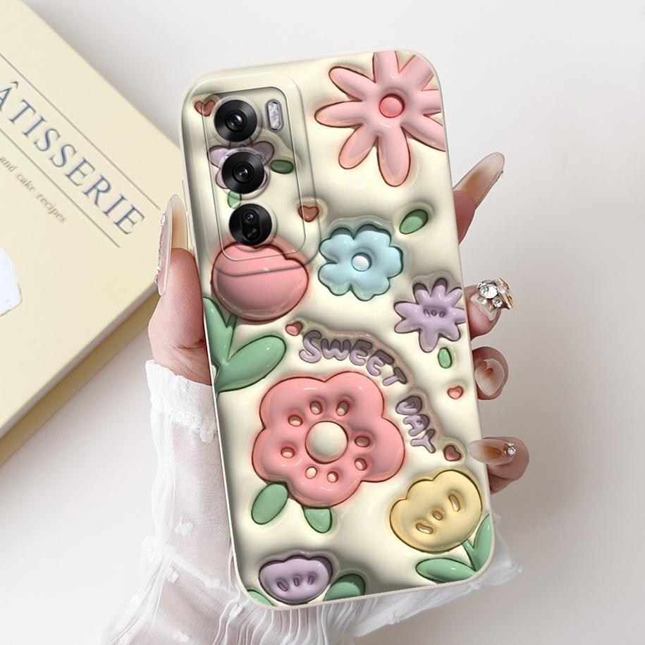 For OPPO Reno 12 5G Case CPH2625 Cute Cartoon Rabbit Cactus Soft Silicone Cover For Oppo Reno 12 Pro CPH2629 Bumper Reno12 Coque