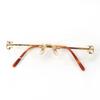 Great Glasses Rimless Two-Point Eyewear Gold Women 135 Used