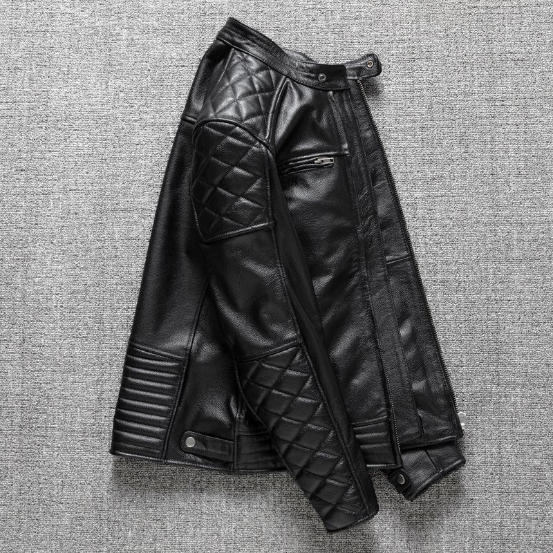 First Layer Cowhide Leather Genuine Leather Men's Motorcycle Motorcycle Leather Jacket Cycling Suit Jacket