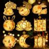 Handmade Mid-Autumn Festival Luminous Flower Lantern DIY Kit - Ancient Style Handheld Pendant for Children's Hanfu & Palace Decor