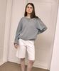 EMKM Textured Neck Relaxed Fit Wholegarment Knit Top_Grey