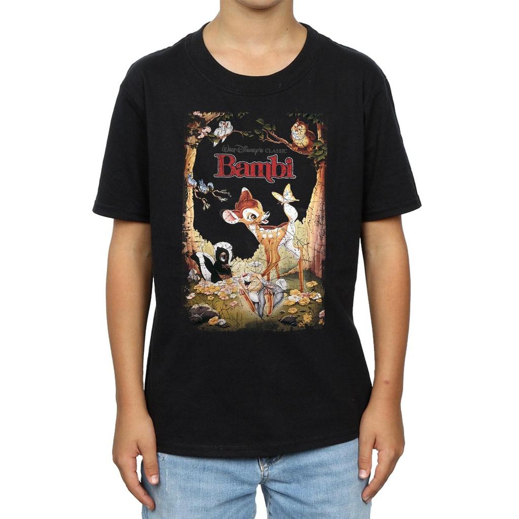 Disney Chłopięcy T-shirt z plakatem Bambi w stylu retro