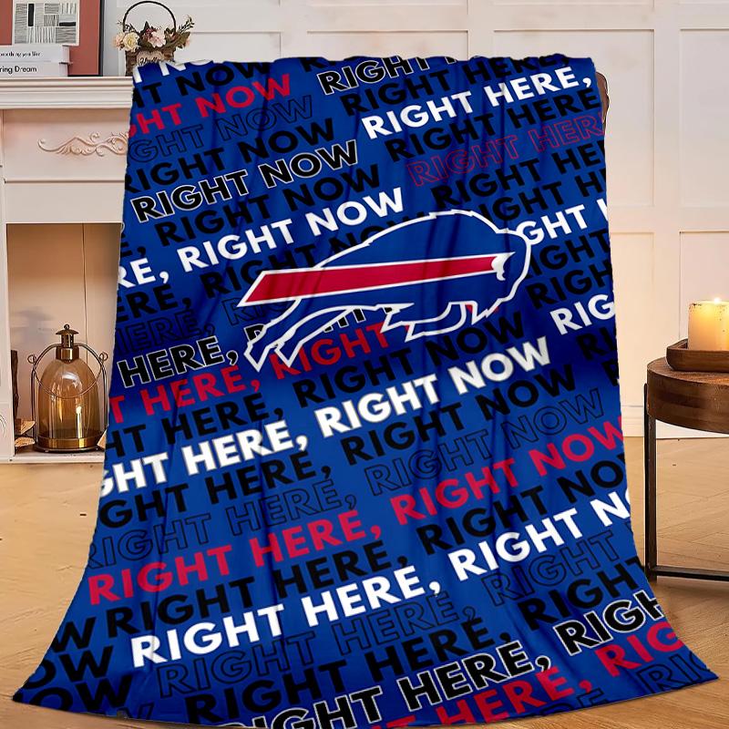 Bills Logo Blanket Flannel Throw for Sofa, Travel, Camping, Livingroom, Office, Chair and Bed Soft and Warm Holiday gifts