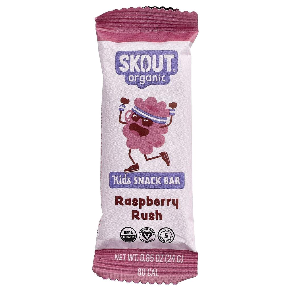 Skout Organic, Kids' Snack Bars, Raspberry Rush, 6 Bars, 24g (0.85oz) Each
