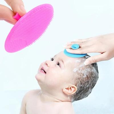 Baby Silicone Shampoo Brush - Soft Infant Bathing Brush, Kids Hair Washing Massage Comb