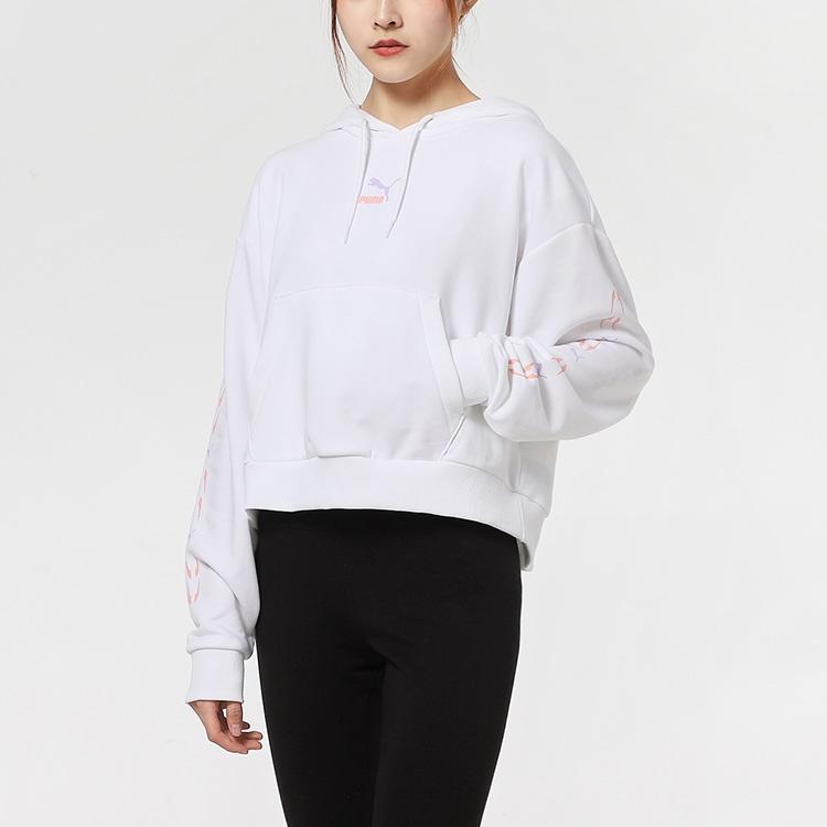 Puma Sweatshirts Women's Puma White Hooded Moderate Regular 531244-02