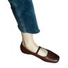 French Mary Jane Shoes Women's Shoes Autumn 2025 New Flat Bottom Square Head Shallow Mouth Word with Temperament Single Shoes Women