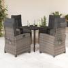 Vidaxl 5-Cz. Gartenmöbel-Set mit Kissen, Grau, PE-Rattan