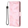 For Motorola Moto G56 5G Leather Case Marble Pattern Phone Wallet Stand Cover with Wrist Strap