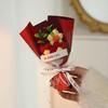 Crochet Flower Bouquet Handmade Knitted Mini Artificial Bouquet Fake Puff Flower Gift for Mother Wife On Birthday Anniversary