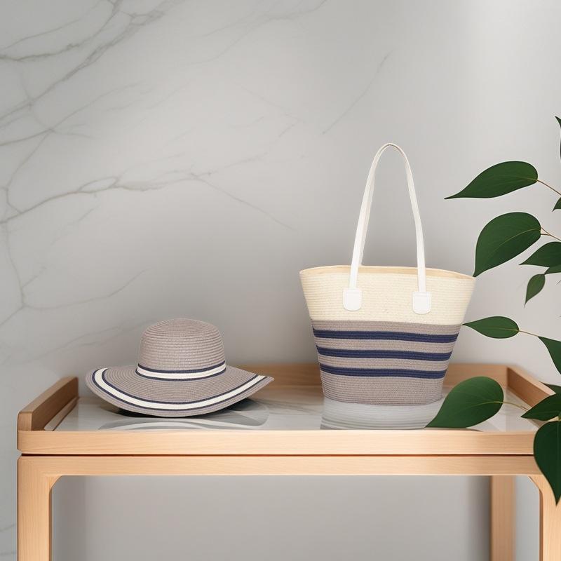 Strohtasche Reise Strandtasche Mode vielseitige Tasche Umhängetasche Stroh Rattan gewebte Tasche Frauen