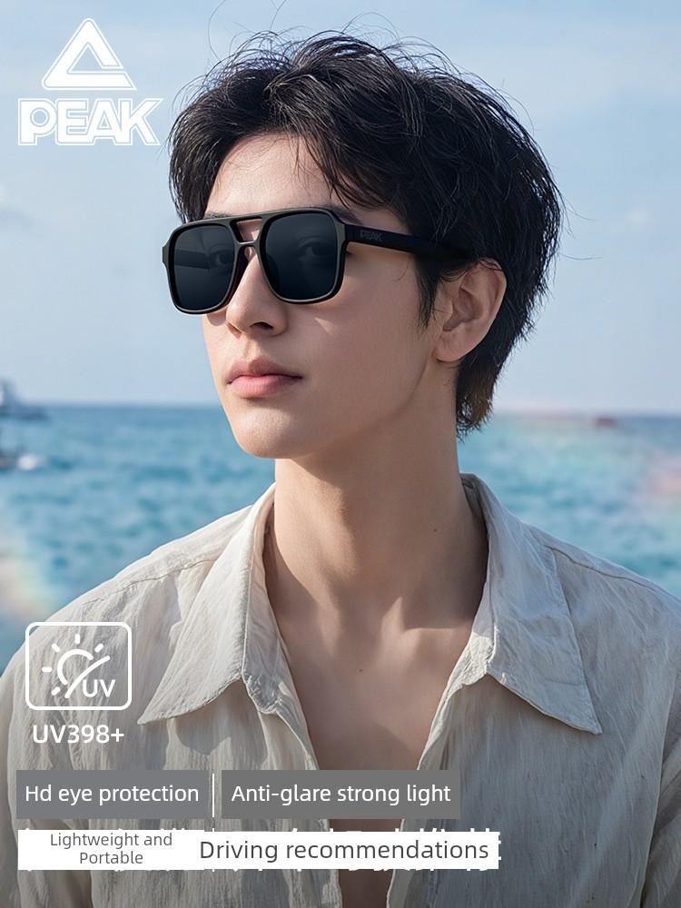 Peak Sunglasses for Men, Outdoor Travel, Driving, Sun Protection, Anti-Uv Sunglasses, Lightweight Square Frame, High-End Feel