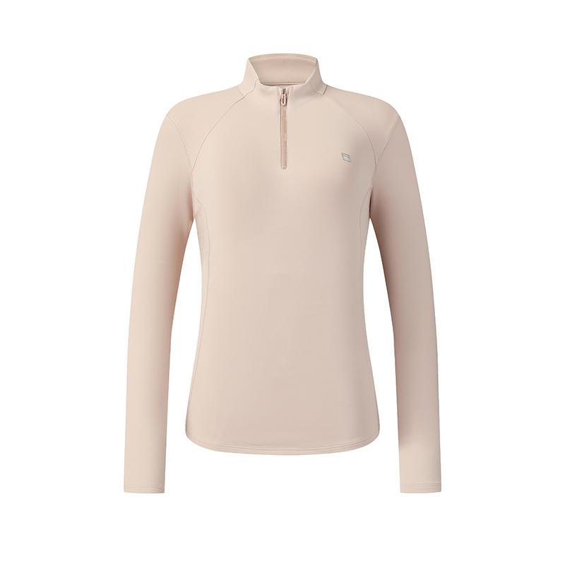 FILA Fleece Version Simple Sports Training Comfortable Versatile Warm Long Sleeve T-Shirt Women tops Pink A11W611219FPK