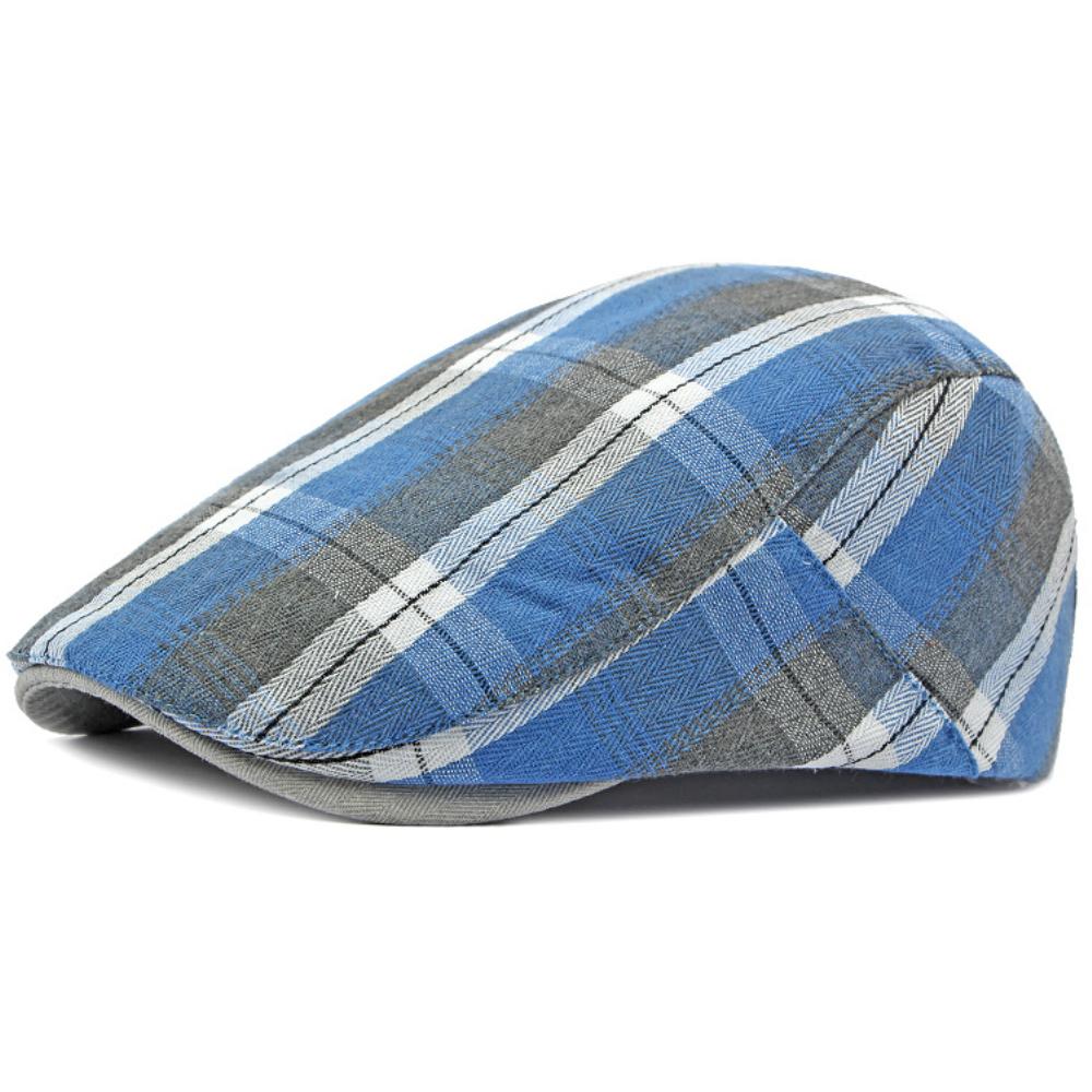 HT4637 Berets for Men Women Vintage Artist Painter Plaid Beret Hat Male Female Adjustable Ivy Flat Cap Spring Summer Beret Caps