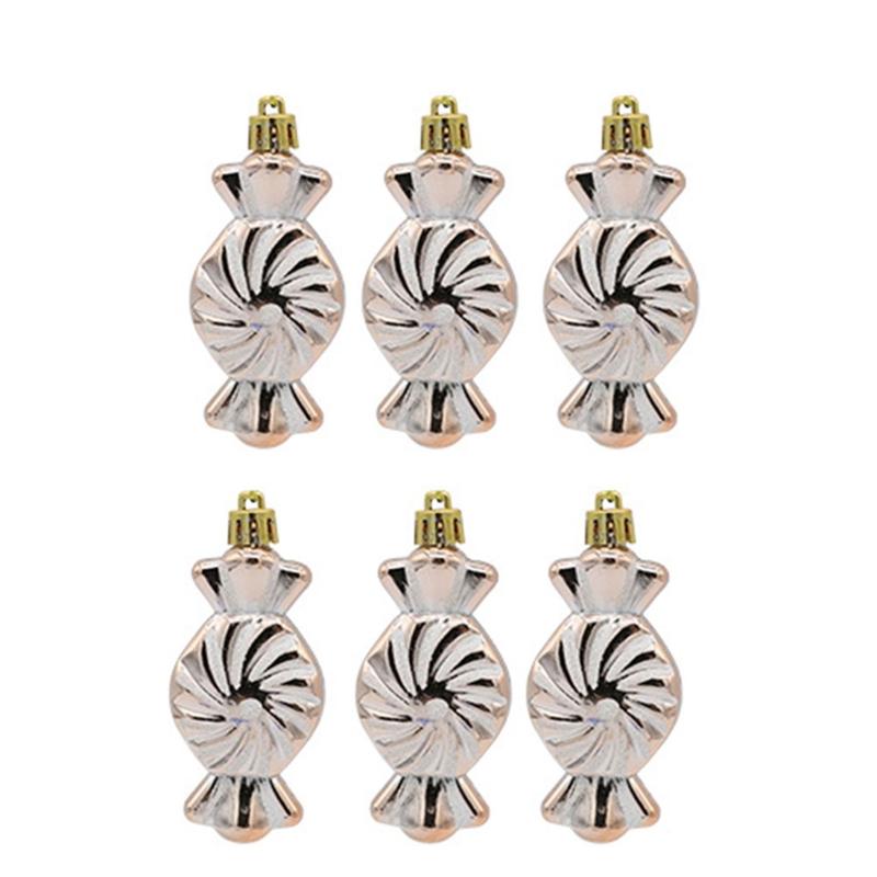 

Рождественский кулон в форме конфеты 6 шт./компл. Рождественский декор для елки, декор для домашнего декора, праздничные украшения для вечеринок, подарок 2024 г., новинка шампанского