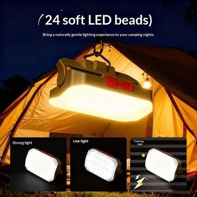 2 Way Led Camping Lantern High Brightness 1200Mah Rechargeable Hiking Outdoor Tent Atmosphere Light Flashlight