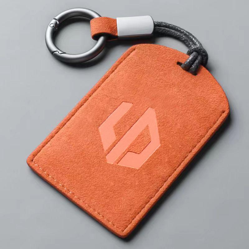 For Leapmotor C10 C16 Car Nfc Card Key Cover Suede Remote Key Fob Case Protector Holder Shell Kychain Interior