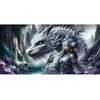 Large Size Mosaic DIY Full Diamond Painting Kits Art Fantasy Girl and Dragon Embroidery Cross Stitch Rhinestones