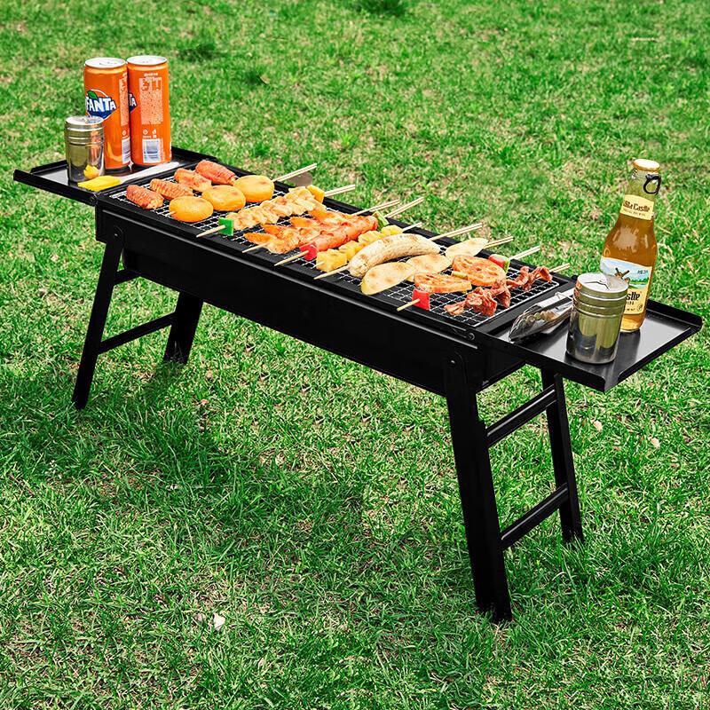 Portable Foldable Charcoal BBQ Grill with Storage