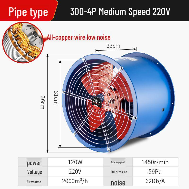 High Power Industrial SF Axial Exhaust Fan 220V/380V for Duct Ventilation & Kitchen Smoke Extraction