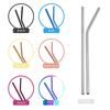 Stainless Steel Reusable Drinking Straws Set with Cleaning Brush Eco-Friendly Durable Metal Straws for Home Bar Kitchen Use