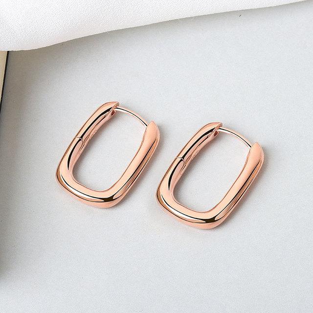 925 Sterlingsilber Ovale Ohrringe für Damen Herren Geometrisch Französisch Gold Schmuck Party Geschenke S-E1379