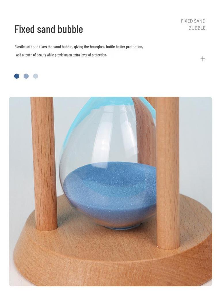 Seven-Color Sand Solid Wood 30-Minute Drop-Proof Hourglass Timer for Kids: Study & Gift