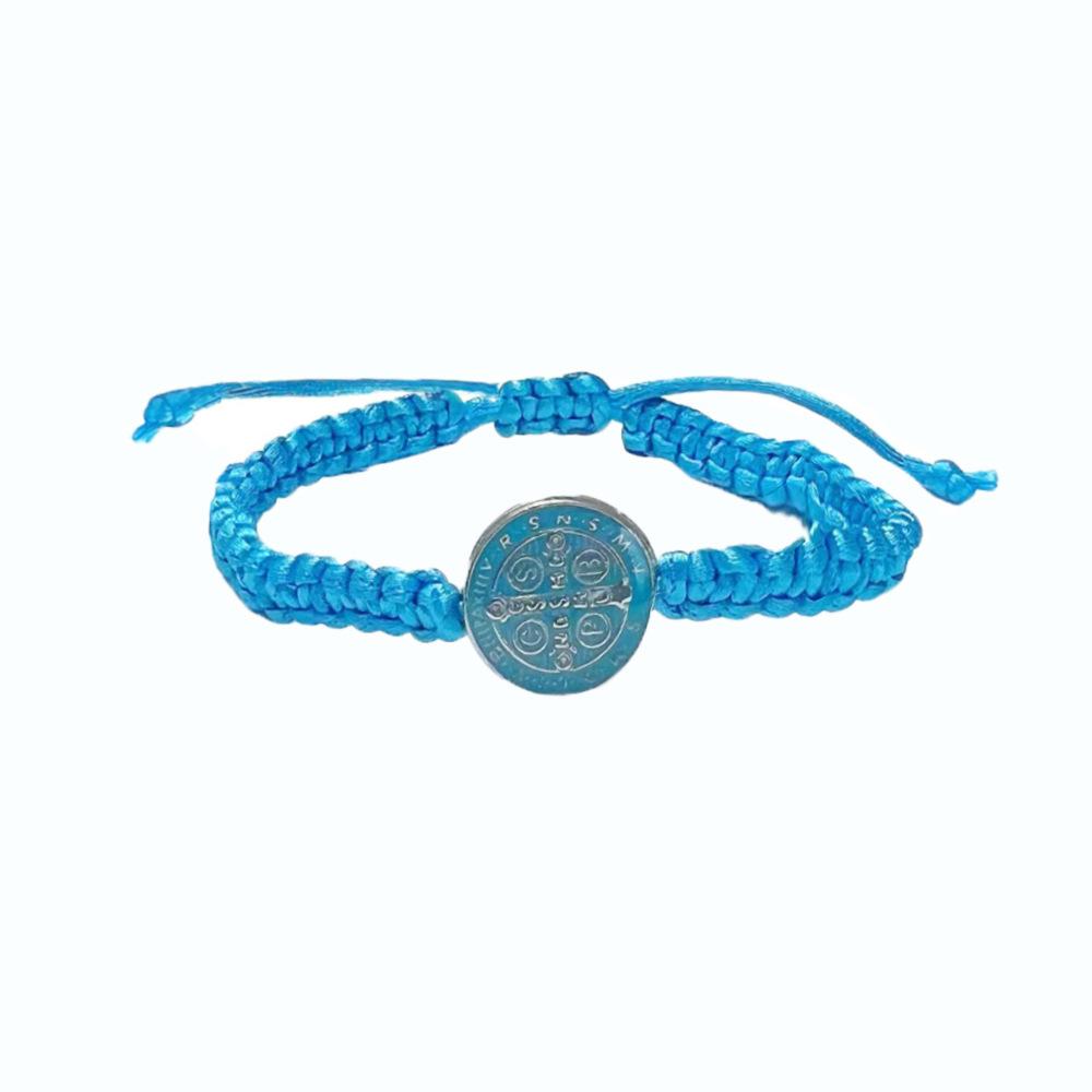 Saint Benedict Exorcism Adjustable Multicolor Woven Bracelet
