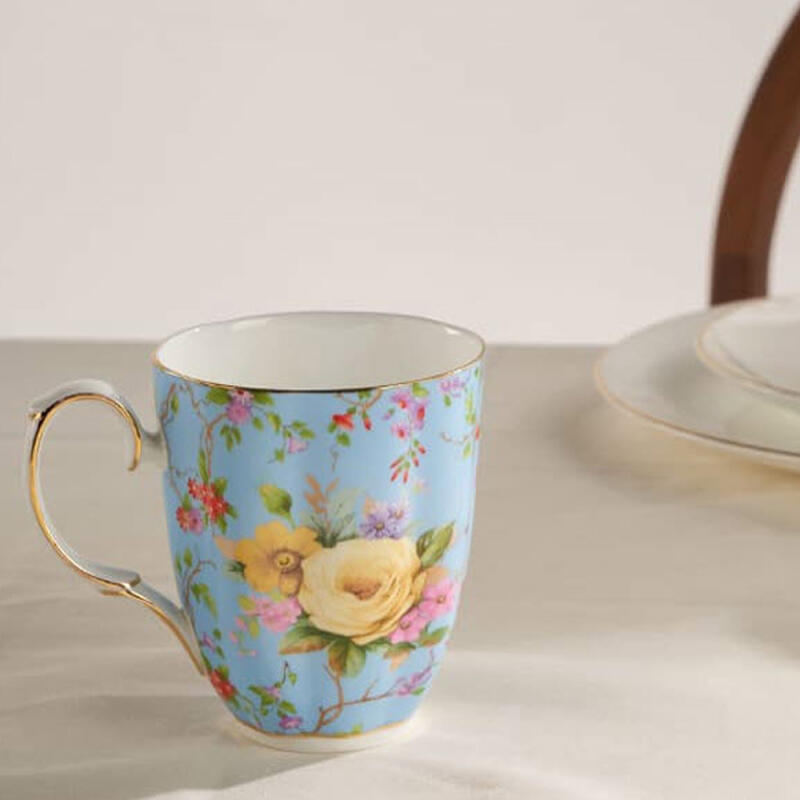 Kürbis Goldrand Tasse Weiß 300ml Kaffeetasse