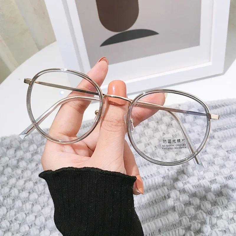Vintage Round Metal Frame Anti Blue Light Blocking Glasses Women Men Fashion Optical Eyewear Reading Computer Eyeglasses