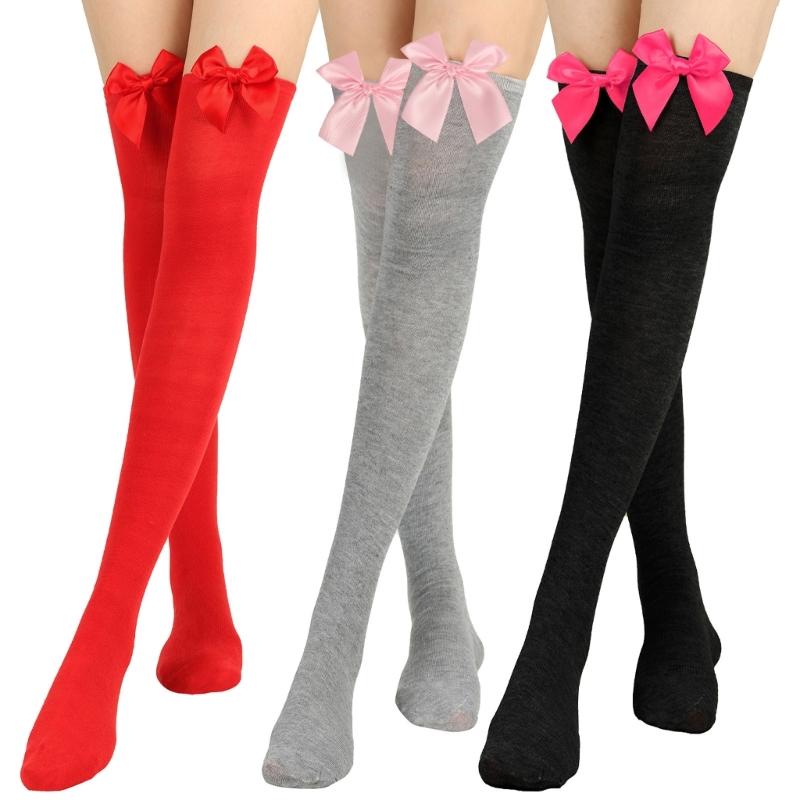 Cute Bow Boot Sock Leg Warmer High Sock for Daily Wear Cosplay Thigh High Sock Over the Knee High Boot Stocking Leg Warm