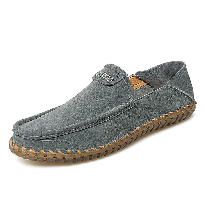 Men's Autumn Suede Hand-stitched Slip-on Loafers: Lightweight & Breathable Low-top Driving Shoes