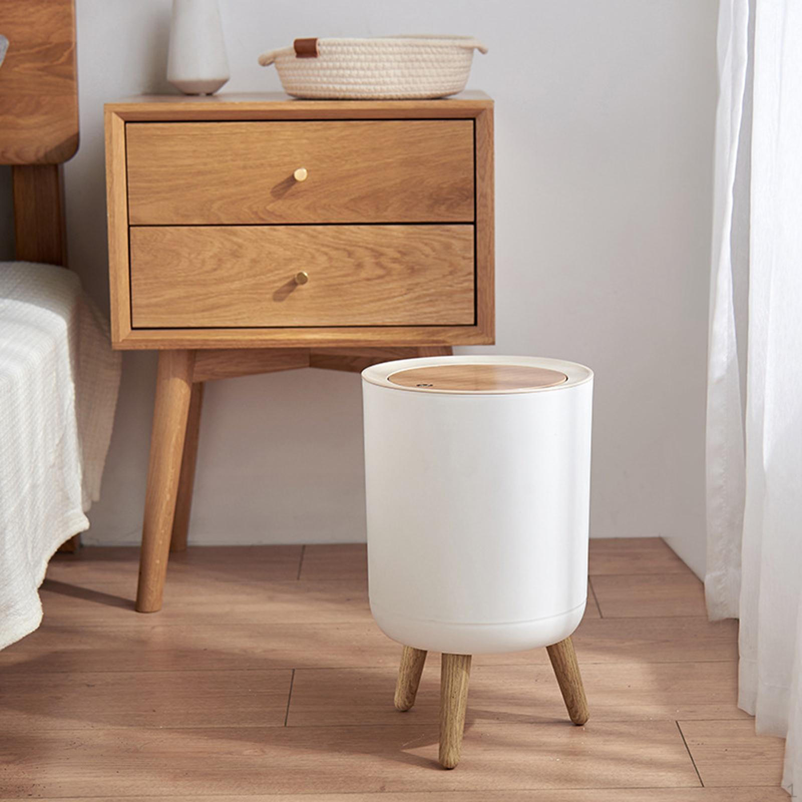 Contemporary Garbage Bin with Secure Top for Home And Office Round detachable leg