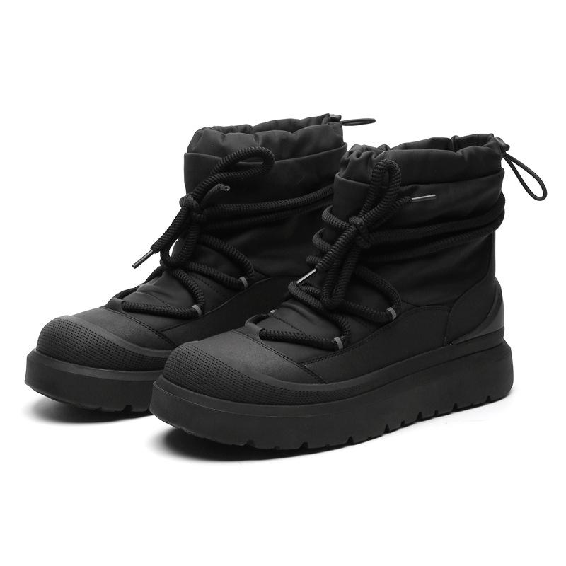 Winter New Heightened Thin Soled Casual Cotton Snow Boots with Fleece Insulation and Thick Sole for Versatile Height Increase