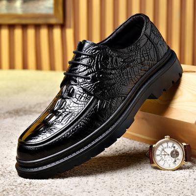 Fashion Designer Brand Classic Brown Office Business Shoes Thick Sole Men's Brogue Shoes Versatile Lace Up Men's Leather Casual Shoes