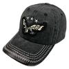 Spring and summer hat men's retro old washed denim baseball cap women's street versatile embroidered eagle sunshade cap