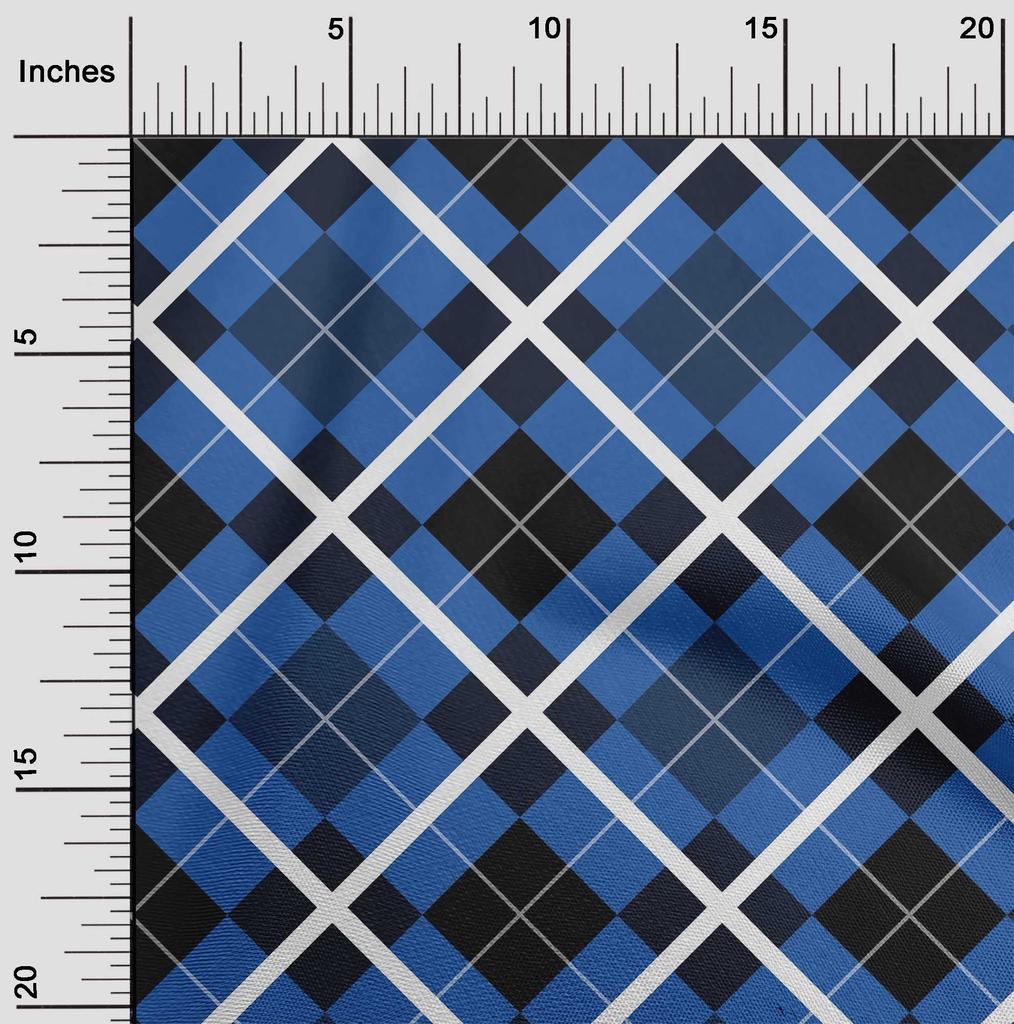 oneOone Cotton Flex Light Brown Fabric Argyle Check Sewing Material Print Fabric By The Yard 40 Inches