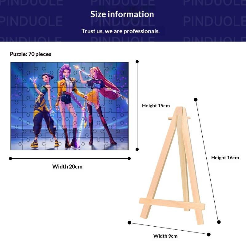 Kpop Łowcy Demonów 20*15Cm Puzzle Zabawki Rumi Mira Zoey Huntrix Wzór Postaci Gra Planszowa Dekoracja Domu Prezenty dla Dzieci