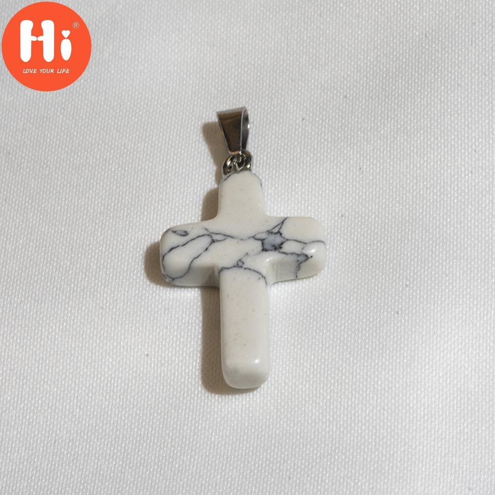 Hi Multi-Specifications Natural Crystal Cross Pendant Christian Jesus Catholic Cross Necklace Unisex Church Christian Crystal Jewelry
