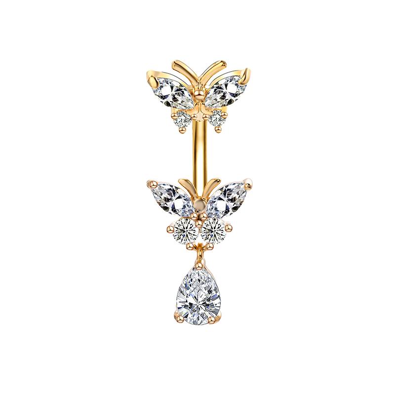 Simple  Angel Wings Butterfly Navel Ring For Women Girls Exquisite Belly Button Rings Sexy Belly Piercing Jewelry Gifts