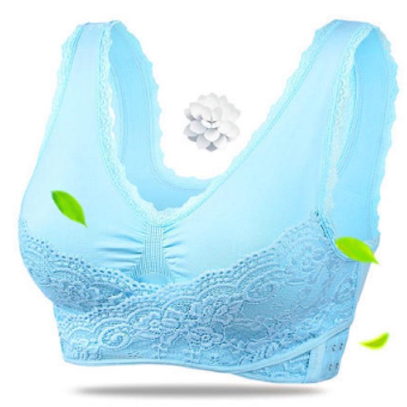 Women Lady Sexy Front Cross Adjustable Side Buckle Lace Vest Wireless Sport Bra For Ultimate Comfort And Style