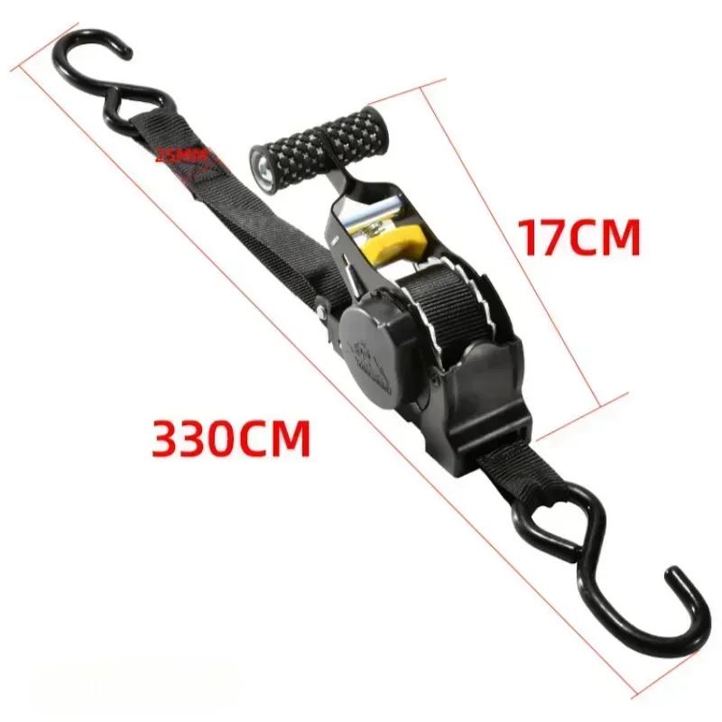 Auto Cargo Straps Retractable Belts Ratchet Tensioner for Load Luggage Motorcycle Car Truck Tie Down Securing Strap Set