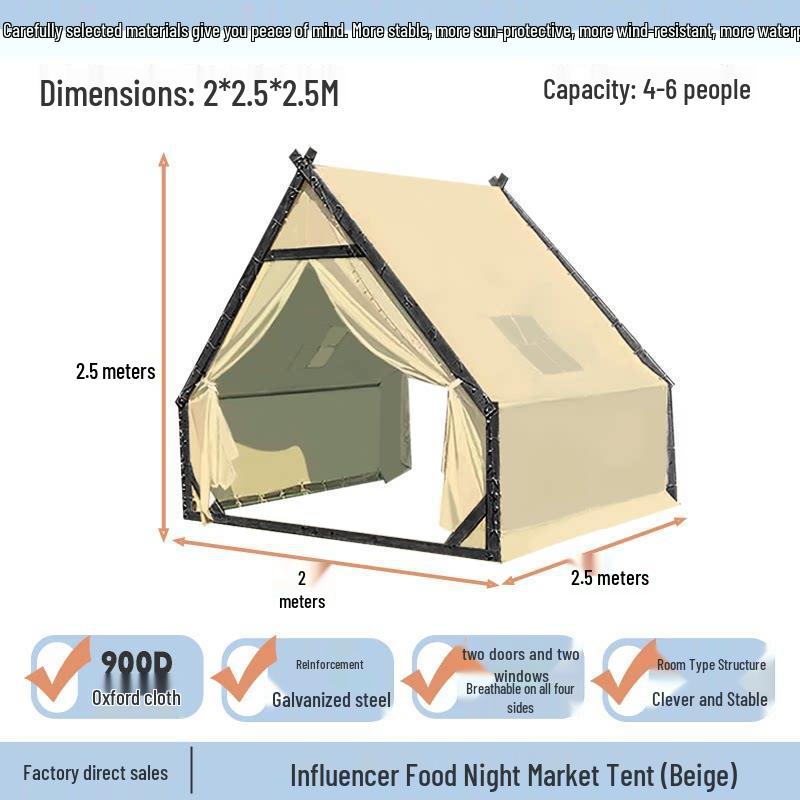 Three-Person Rainproof BBQ Dining Tent for Outdoors & Indoors