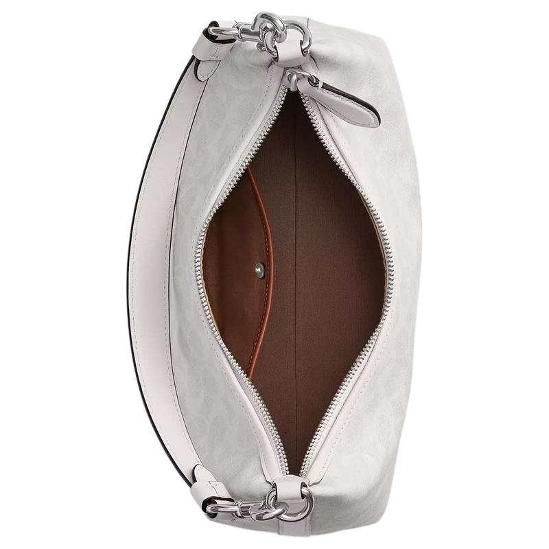 Coach Juliet 30 Detachable Short Shoulder Strap Coated Canvas Shoulder Bag Large Women's Silver Chalk