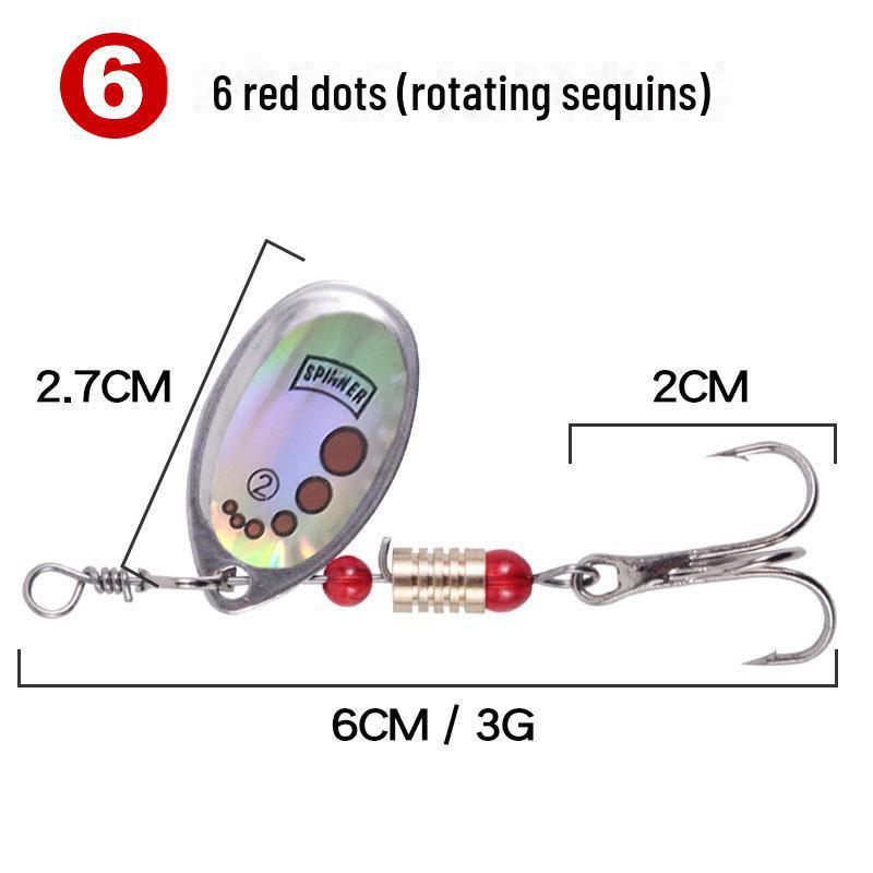 Ručně rotující kovové flitrované rybářské nástrahy s klikou 3,5 g - 10 kusů